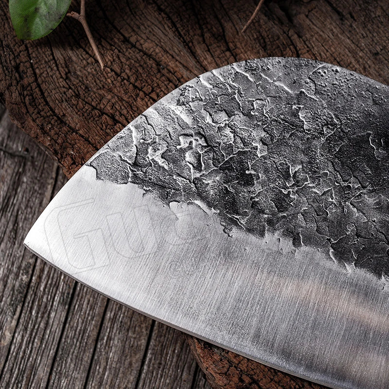 Handmade Forged Kitchen Knife Chef Knife High-carbon Bone Chopper Traditional Butcher Cleaver Slicing Knife Cooking Tools