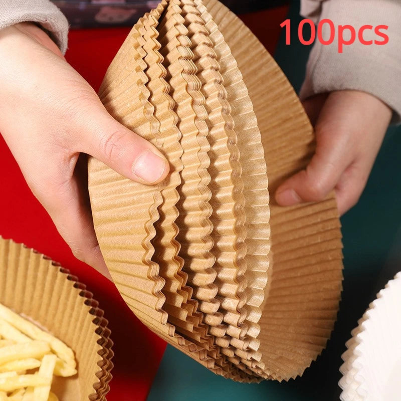 Air Fryer Disposable Paper Liner Non-Stick Oil-proof Parchment Mat for Cooking Microwave Oven Sheets Special Baking BBQ Roasting