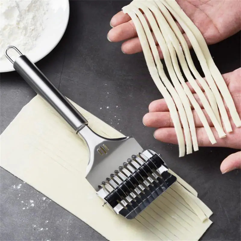 Manual Noodle Cutter Stainless Steel Roller Noodle Maker Fast Food Noodles Dough Rolling Machine Pasta Tools Gadgets For Kitchen