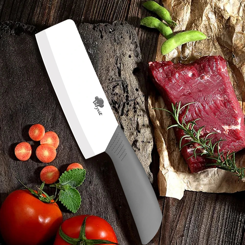 Ceramic Knife of Kitchen 7 Inch Household Cleaver Knife with Sheath Cover Utility Chef Knives for Slicing Fruit Vegetable Cutter