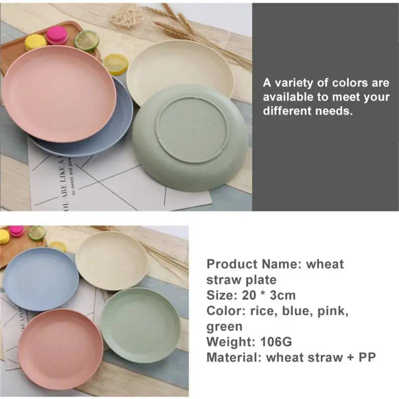 Lightweight Wheat Straw Plates Dishwasher & Microwave Safe Dessert Plate Dishes Wheat Straw Dinner Plates Pizza Plate