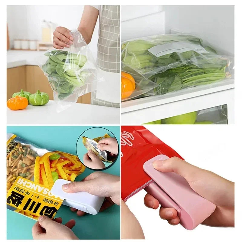 Mini Plastic Bag Sealer Machine Storage Bag Clip Sealing Machine Portable Sealer Packing Seal for Food Snack Kitchen Gadgets