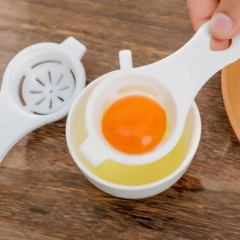 Egg Yolk Separator Egg Divider White Plastic Convenient Household Eggs Tool Egg Filter Cooking Baking Tool Kitchen Accessories