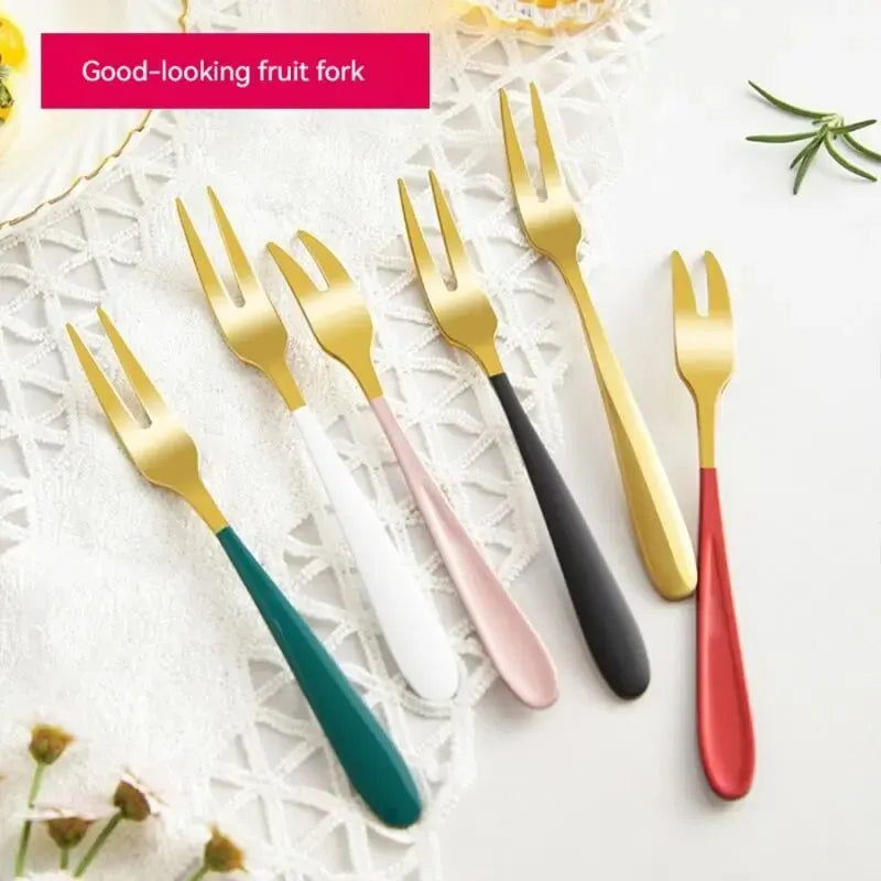 Simple 304 Stainless Steel Fruit Fork One Creative Tableware Fruit Fork Stainless Steel Home Western Food European