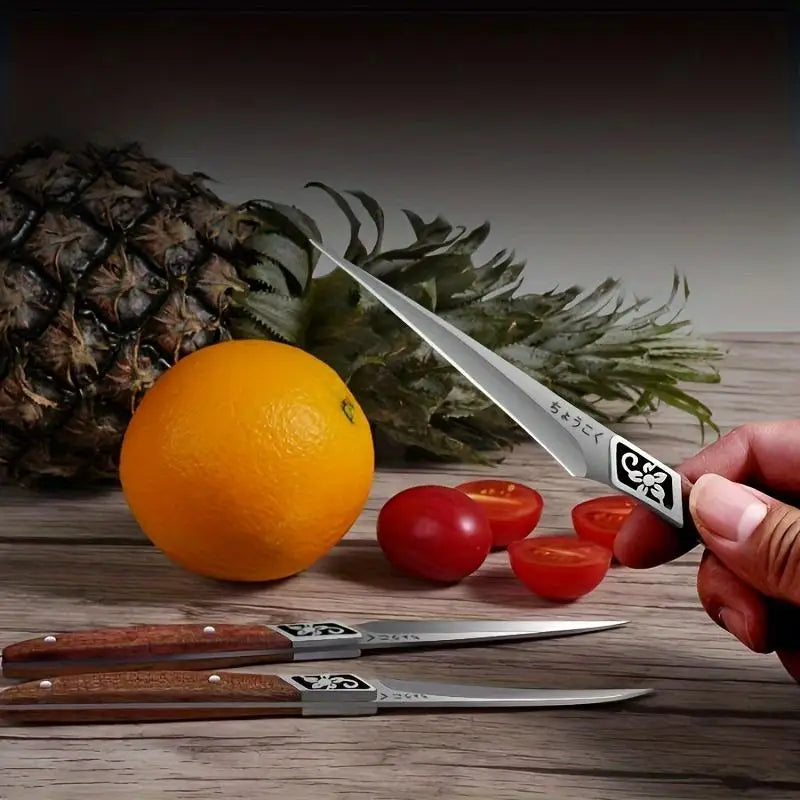 3pcs Set Food Carving Knife Chef Carved Fruit Decorative Knife Professional Food Carving Sharp Solid Wood Handle Utility Tool