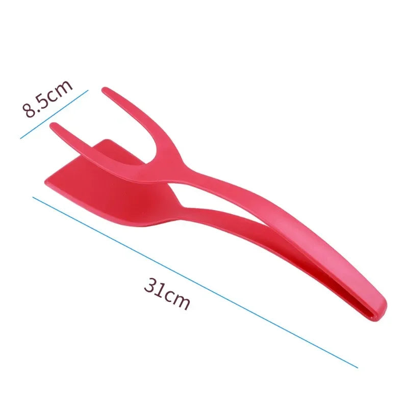 2 In 1 Shovel Clip Silicone Grip Flip Tongs Egg Steak Spatula Tongs Clamp Pancake Fried Turners Cooking Tool Kitchen Accessories