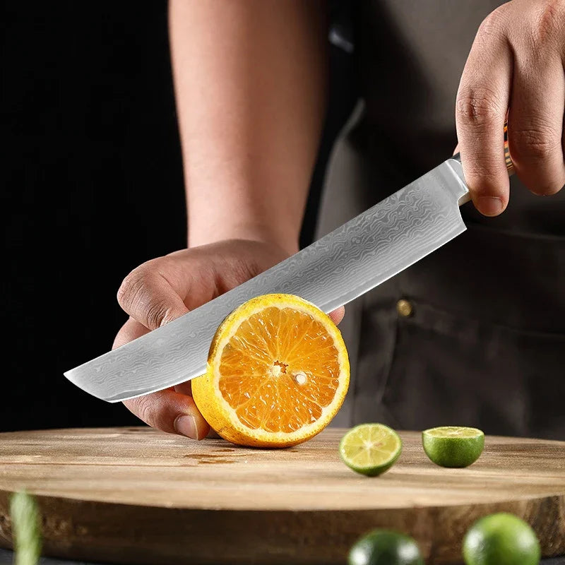 Paring Knife Damascus Steel Wood Handle Cleaver Meat Vegetables Slicing Fruit Kitchen Knives Chef Cooking Boning Damascus Knife