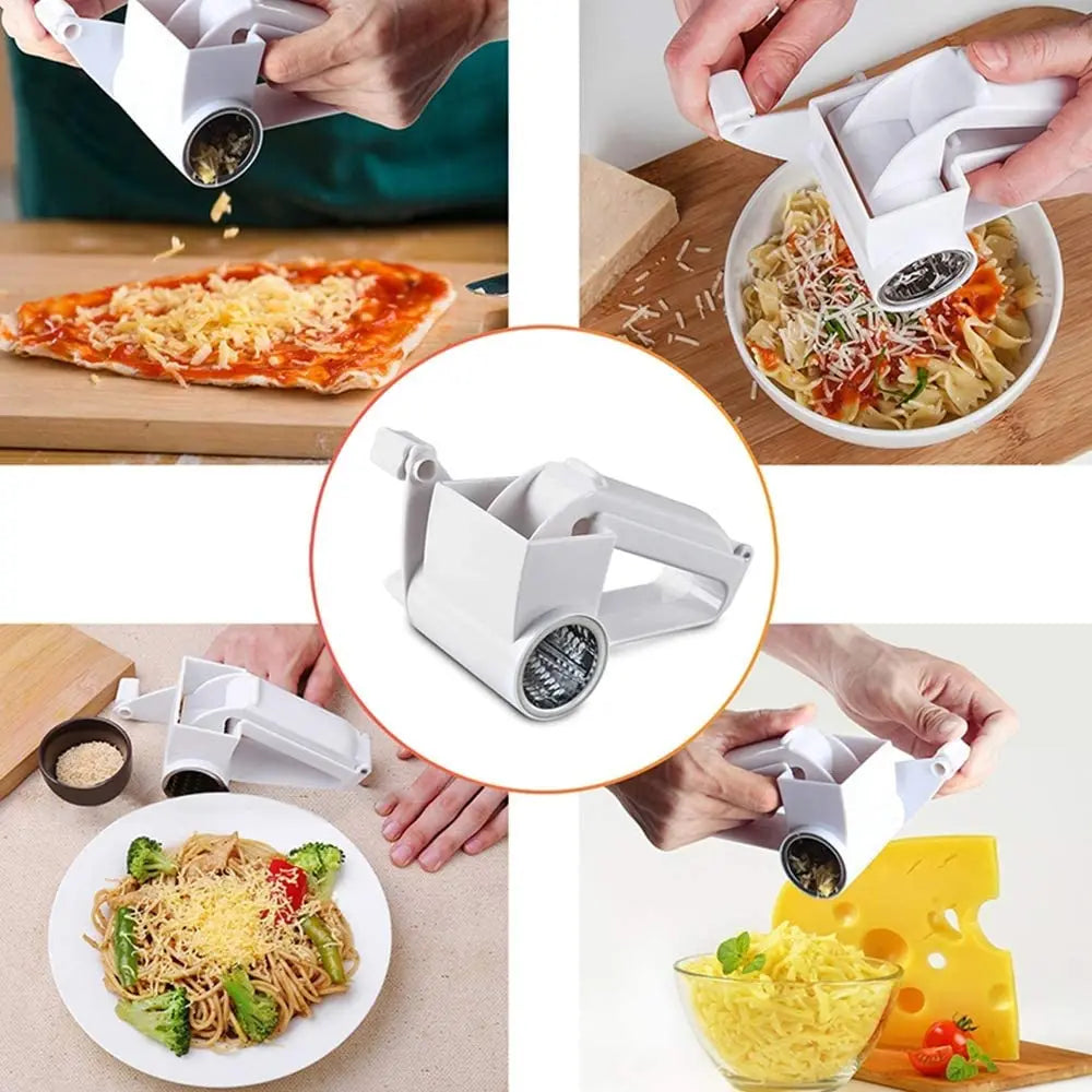 Leeseph Rotary Cheese Graters, Manual Handheld Cheese Cutter with Stainless Steel Drum, Hand Crank Kitchen Tool for Chocolate