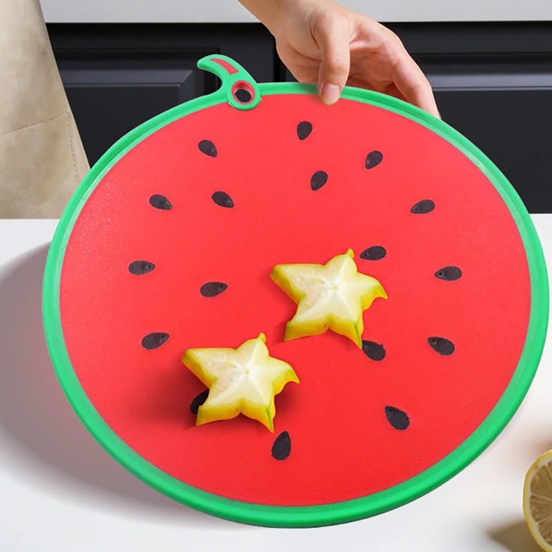 1pc Cartoon Fruit Watermelon Lemon Shaped Vegetable Board Plastic Cutting Board Safe Household Kitchen Picnic