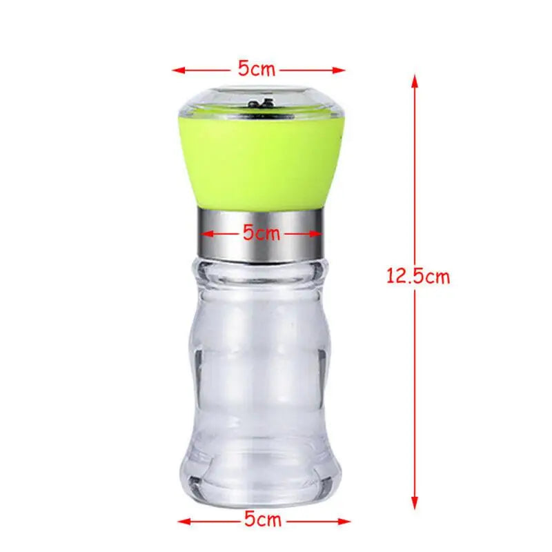 Salt And Pepper Mill Manual Food Grinders Spice Jar Containers Kitchen Gadgets Spice Bottles Glass Household Cooking Tool