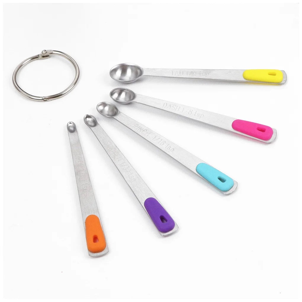 5 Pieces/Set Baking Powder Dry Food Measuring Spoons Coffee 1/64  to 1/4 Teaspoons Household Kitchen Gadget Home Supplies