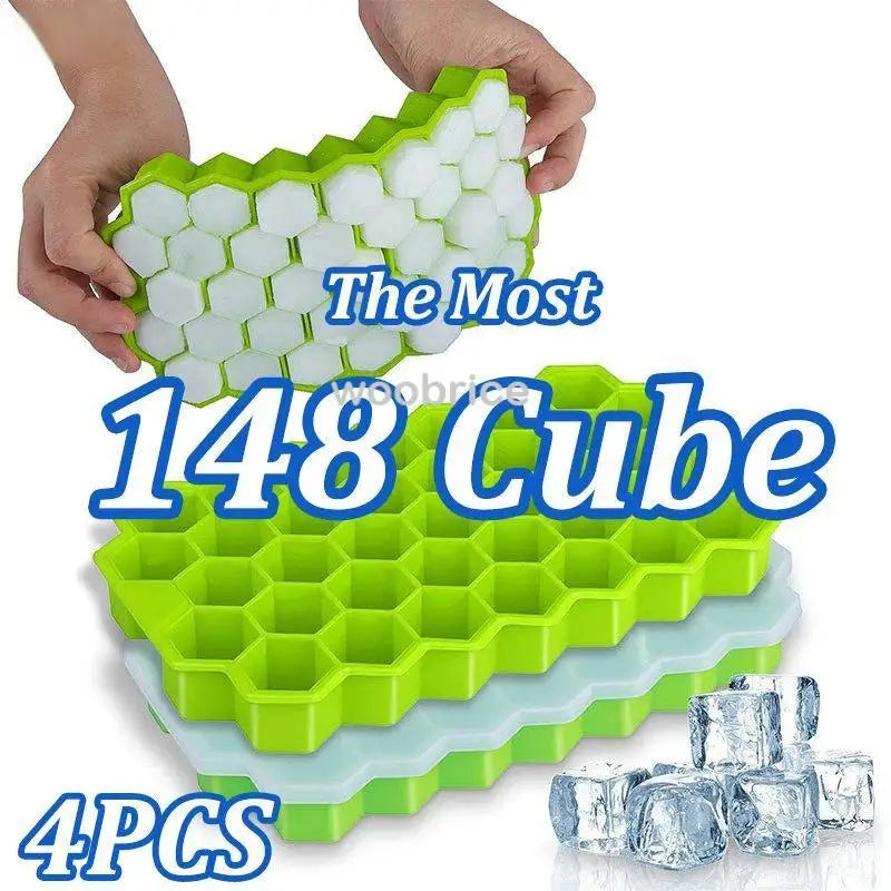 148Grid Silicone Ice Cube Mold 148 Cube Large-capacity Ice-Trays Food Grade Ice Maker BPA Free Reusable Ice Maker with Lids