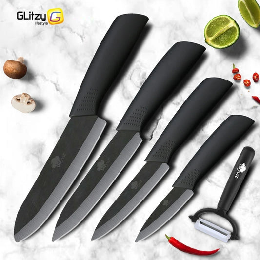 Ceramic Knife Kitchen Knives Set 3 4 5 6inch Chef Knife Utility Slicing Cutter Fruit Vegetable Baby Food Paring Anti-slip Handle