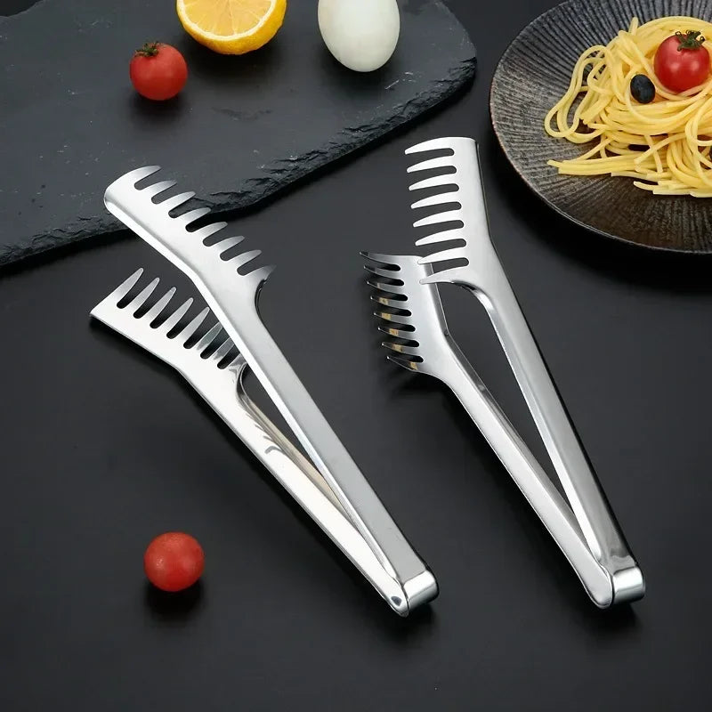 Spaghetti Tongs Pasta Clip Food Holder Stainless Steel Noodles Clip Food Comb Cooking Utensils Western Restaurant Kitchen Tool