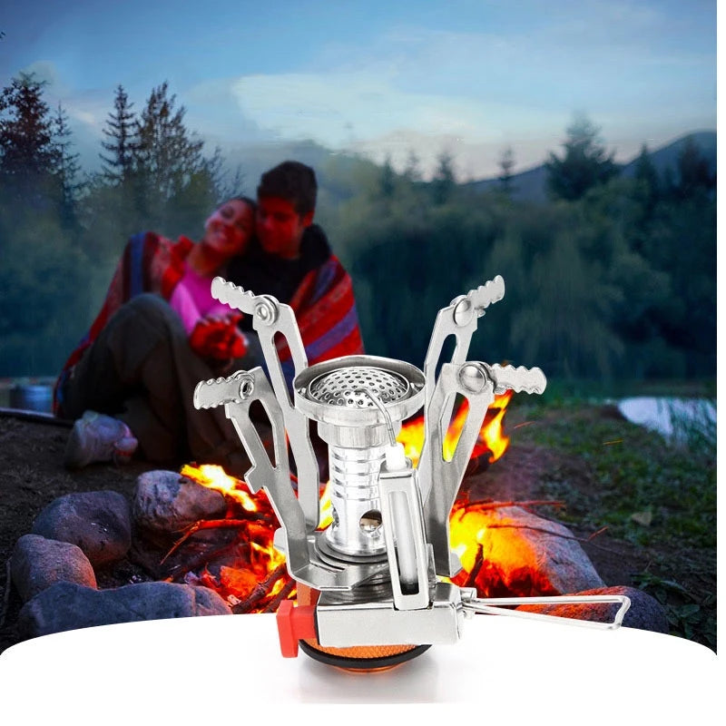 1pc Portable Folding Outdoor Stove Cookware Gas Burners Camping Stove For Hiking Picnic BBQ Gas Stove Tank Cooker Furnace End