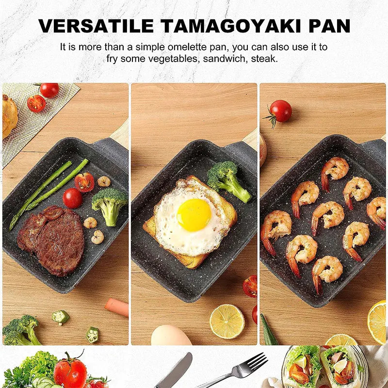 Japanese Omelette Pan Nonstick Tamagoyaki Fry Egg Pan Rectangle Small Frying Pan Omelette Maker Korean Japanese Kitchen Gadgets