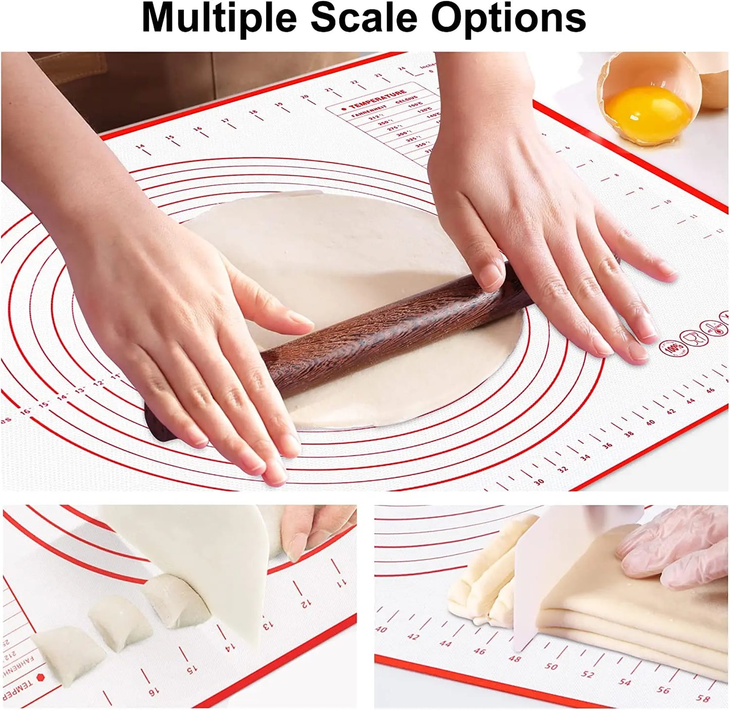 UNTIOR 1PCS Silicone Baking Mat Kneading Pad Dough Mat Pizza Cake Dough Maker Kitchen Cooking Grill Non-Stick Gadgets Bakeware