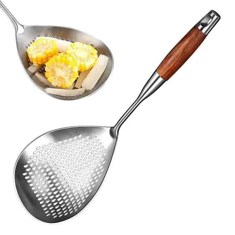 304 Stainless Steel Skimmer Strainer Slotted Ladle Mesh Deep Fryer Oil Frying Scoop Colander Cooking Spoon Kitchen Tools