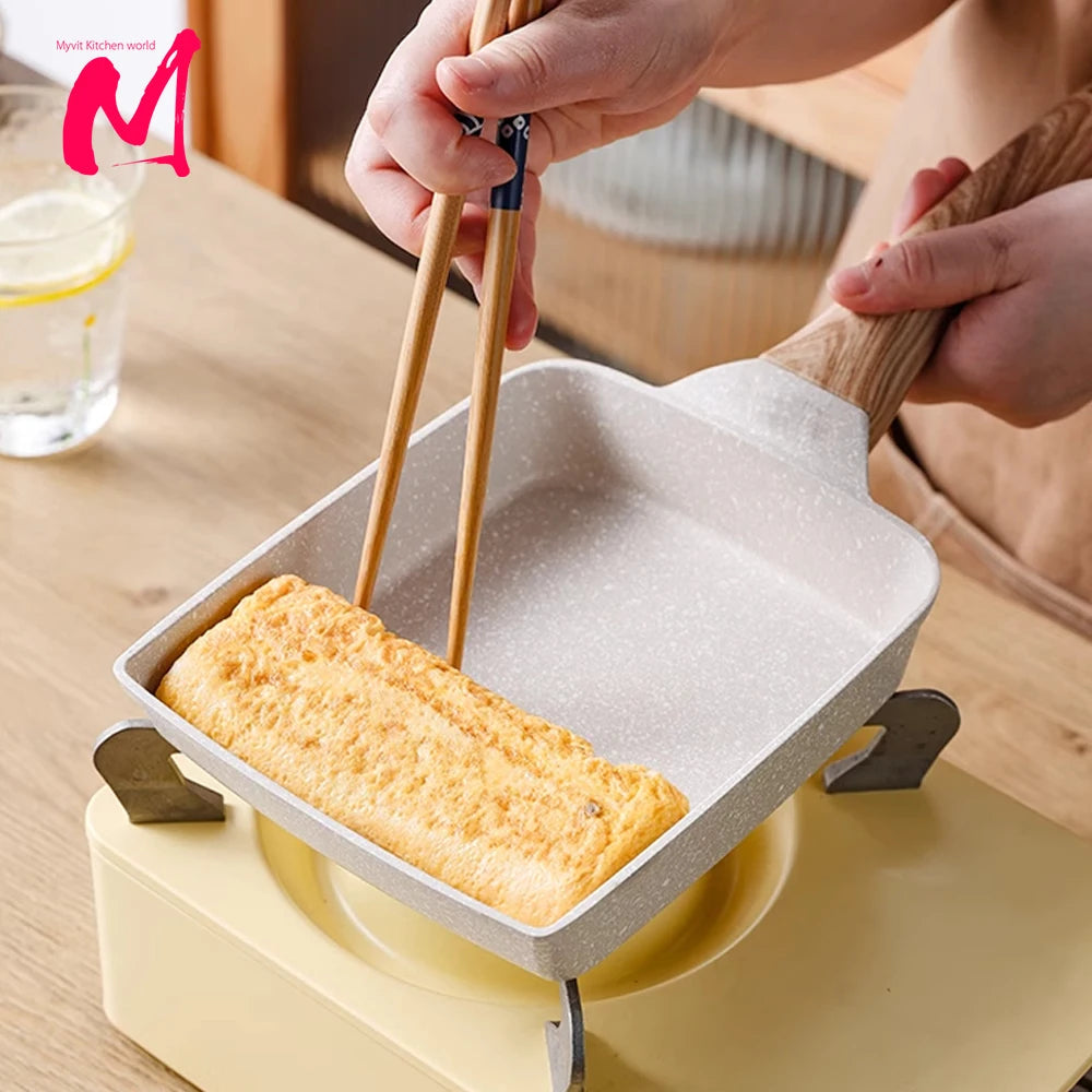 Tamagoyaki Pan Nonstick Japanese Omelette Pan Egg Roll Pan with Detachable Anti Scalding Handle for All Stove  Frying  Pan