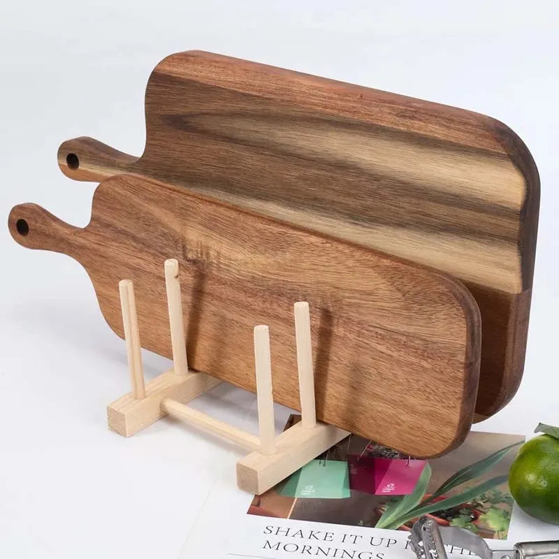 Wooden Cutting Board with Handle Kitchen Household Serving Board Wooden Cheese Board Charcuterie Board for Bread Fruit Plates