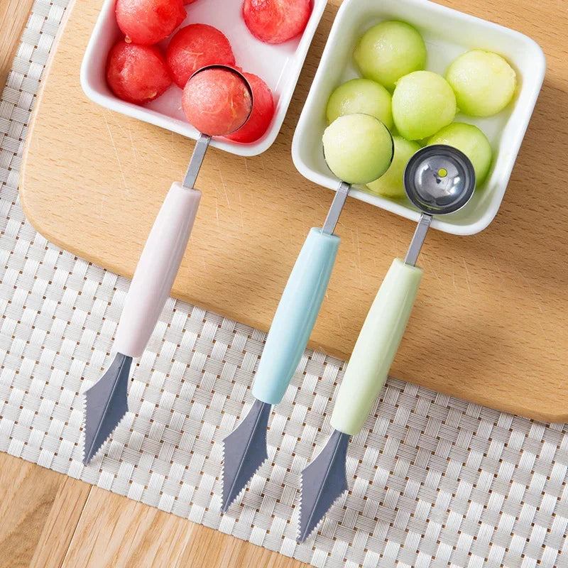 Fruit Platter Carving Knife Melon Spoon Ice Cream Dig Scoop Watermelon Kitchen DIY Cold Dishes Gadgets Slicer Tools Food Cutter