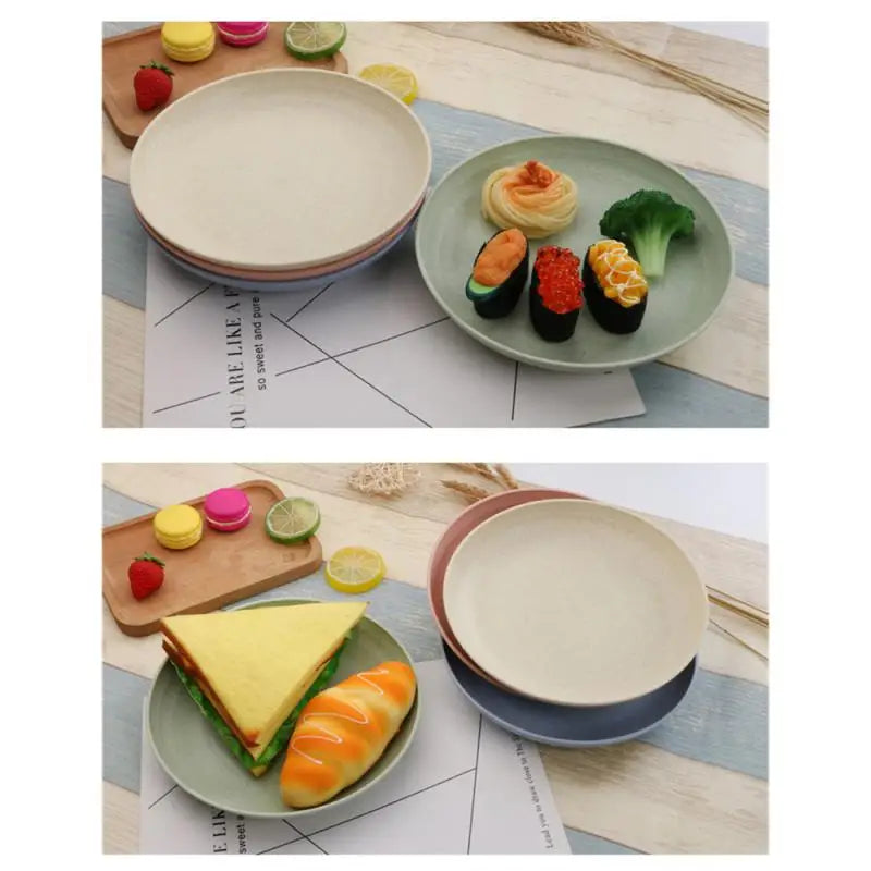 Lightweight Wheat Straw Plates Dishwasher & Microwave Safe Dessert Plate Dishes Wheat Straw Dinner Plates Pizza Plate