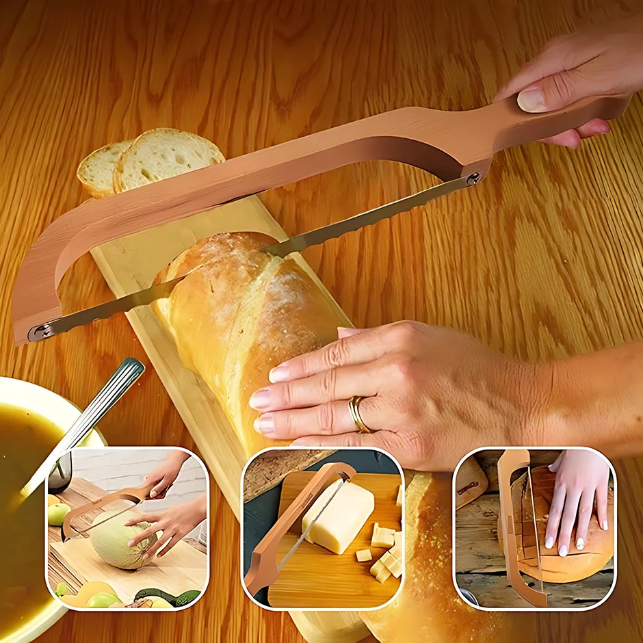 Baguette Cutting Saw Wooden Bread Slicing Saw Toast Saw Bread Cutting Toast Saw Kitchen Easy Pasta Knife Cutting Utensils