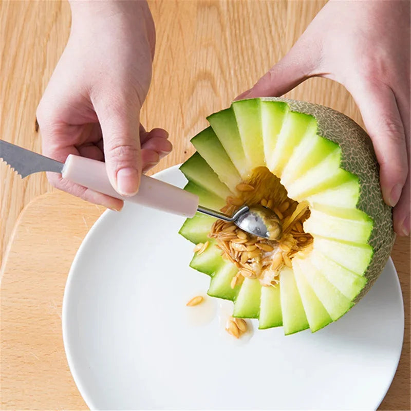 Fruit Platter Carving Knife Melon Spoon Ice Cream Dig Scoop Watermelon Kitchen DIY Cold Dishes Gadgets Slicer Tools Food Cutter