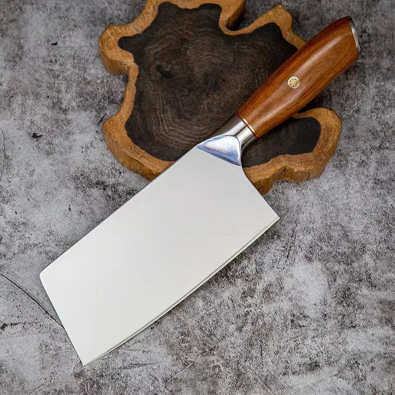 Chinese Chef Knife M390 Core 3 Layers Clad Steel Blade Sharp Cleaver Meat Slicing Vegetables Cutlery Kitchen Knives Wood Handle