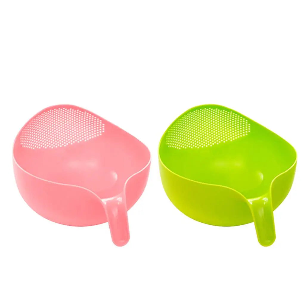 New Portable Food Grade Plastic Rice Beans Peas Washing Filter Strainer Basket Sieve Drainer Cleaning Gadget Kitchen Accessories