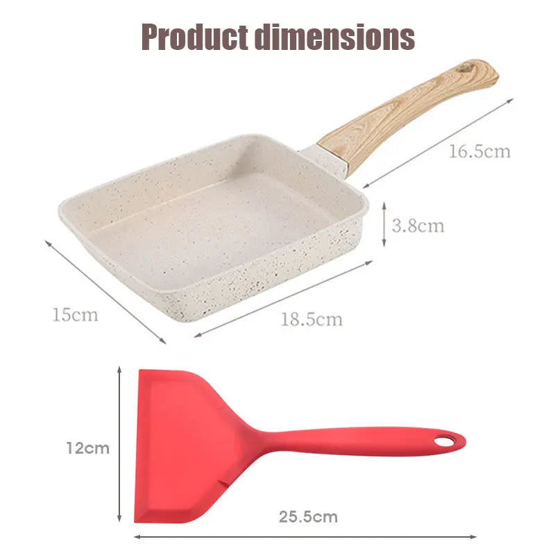 Japanese Omelette Pan Nonstick Tamagoyaki Fry Egg Pan Rectangle Small Frying Pan Omelette Maker Korean Japanese Kitchen Gadgets