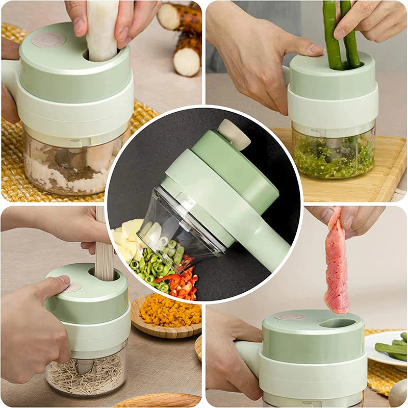 Portable Electric Vegetable Chopper Mini Food Processor Fruit Vegetable Crusher Garlic Masher Cutter Slicer Kitchen Gadgets