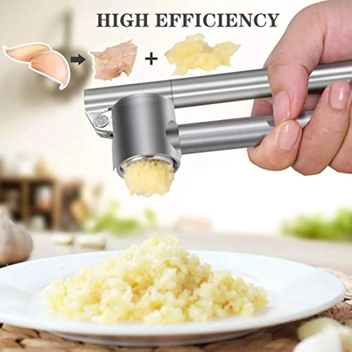 304 Stainless Steel Garlic Press Tools Detachable Peeling Garlic Grinding Slicer Chopper Set Cooking Gadgets Kitchen Accessories