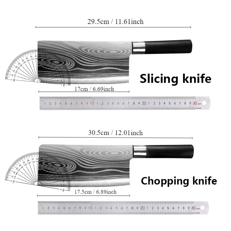 Stainless Steel Knife Set - Laser Damascus Pattern