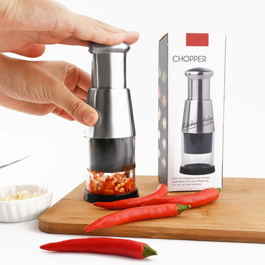 Food Kitchen Gadgets Food Chopper Vegetable Slicer and Slicer Dicer Manual Mini Hand Chopper Onion Garlic Mincer with Cover