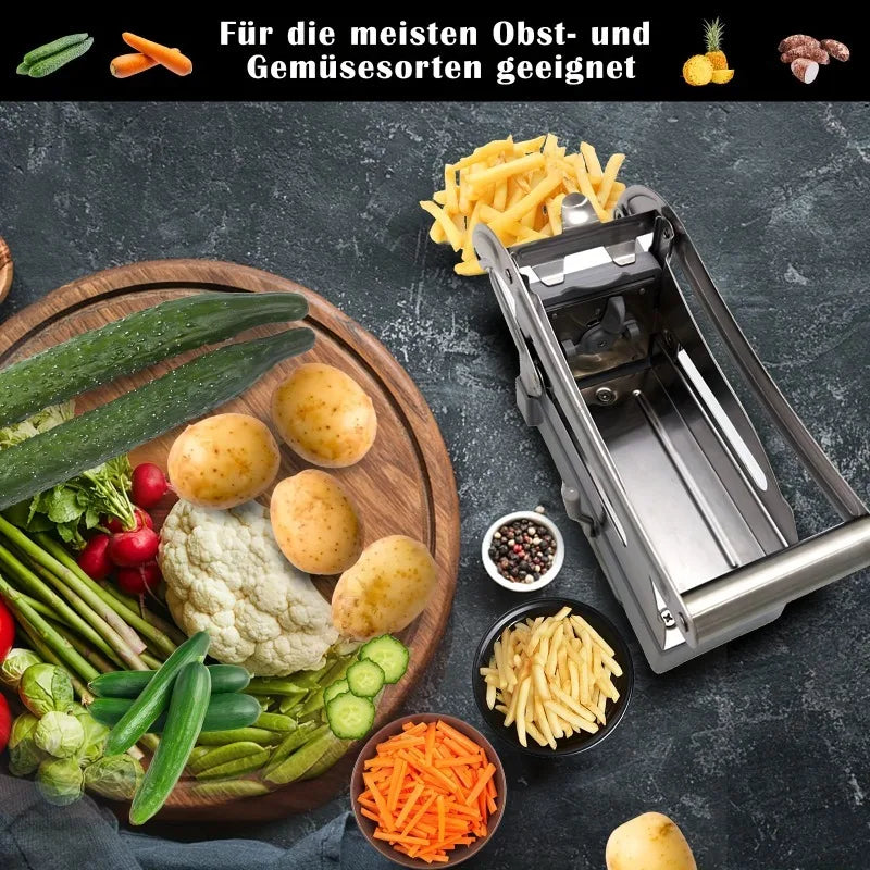 Stainless Steel French Fries Slicer Vegetable Food Cut Pieces Machine Heavy Duty Cutter For Potato Kitchen Gadgets Potato Slicer