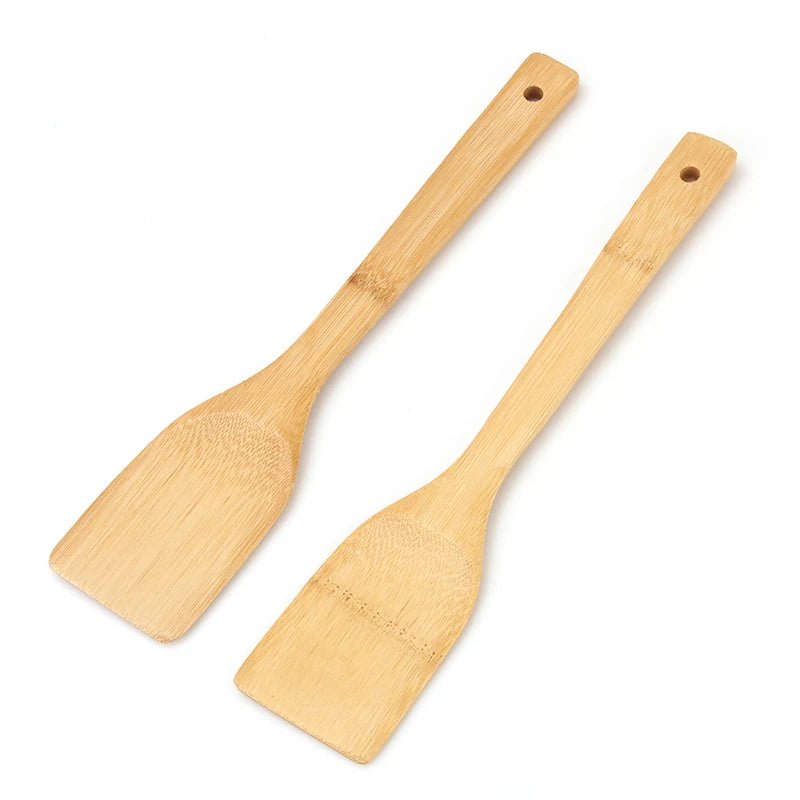 Bamboo Spatula Natural Bamboo Wood Kitchen Spatula Spoon Holder Cooking Utensils Dinner Food Wok Shovel Kitchen Accessories