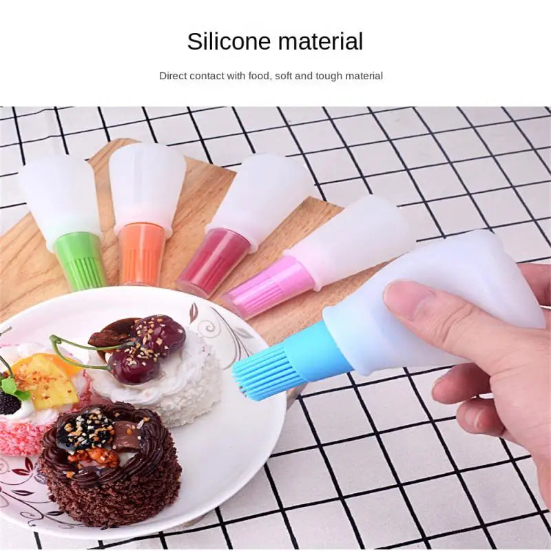 1pc Silicone BBQ Oil Bottle Brush With Flat-Bottom Design Easy To Clean Suitable For All Cookware Cookware Barbecue Tool