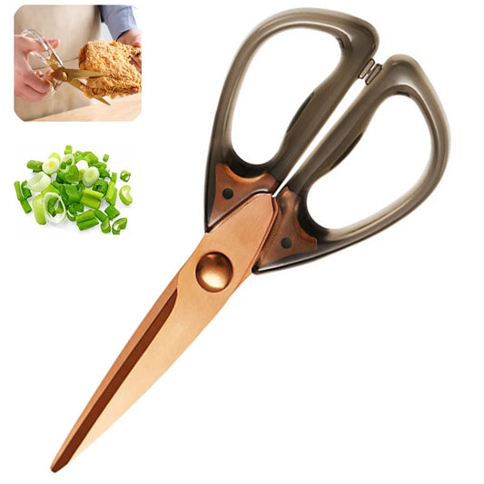 Kitchen Scissors Acrylic Handle Household Chicken Bone Scissors Food Meat Vegetable Stainless Steel Scissors BBQ Cook Tools