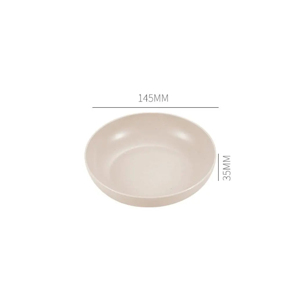 Wheat Straw Plates Unbreakable Durable Lightweight Dinner Dish Microwave Safe Snack Fruit Dish BPA Free Tableware