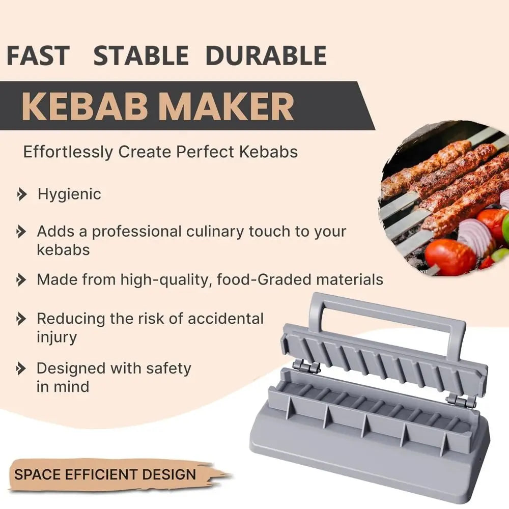 Manual Kebab Maker Turkey Reusable Barbecue Mold Cookware Barbecue Accessories BBQ Meat Skewer Maker Outdoor Cooking Picnic