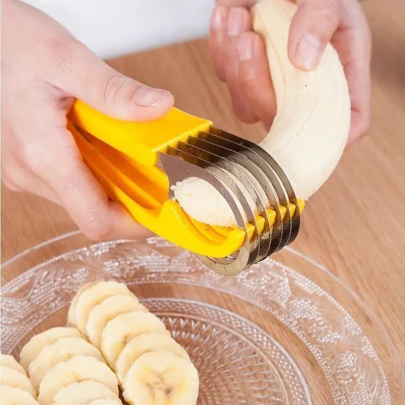 1Pc Vegetable Fruit Slicer Banana Ham Sausage Cucumber Stainless Steel Cutter Salad Sundaes Cooking Household Kitchen Tools