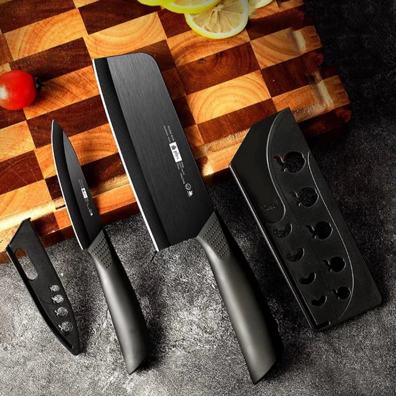 Ceramic knife cleaver household fruit knife sharp meat cleaver auxiliary food chopping board knife set kitchen TB9195