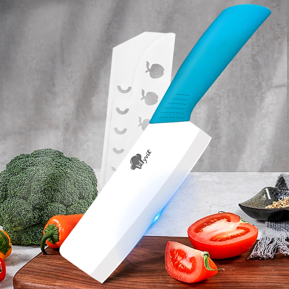 Ceramic Knife of Kitchen 7 Inch Household Cleaver Knife with Sheath Cover Utility Chef Knives for Slicing Fruit Vegetable Cutter