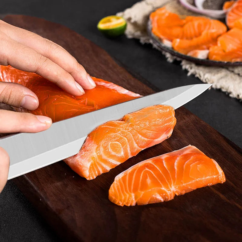 Sushi Knife Salmon Fish Filleting Japanese Chef Knife Stainless Steel Vegetables Slice Meat Cleaver Kitchen Knife