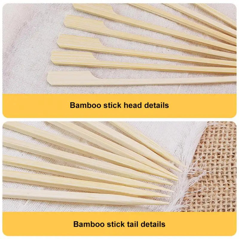 100Pcs Wooden Barbecue Skewer BBQ Skewers Kebab Kanto Cooking Bamboo Stick For Outdoor Camping Picnic Tools Cooking Tools