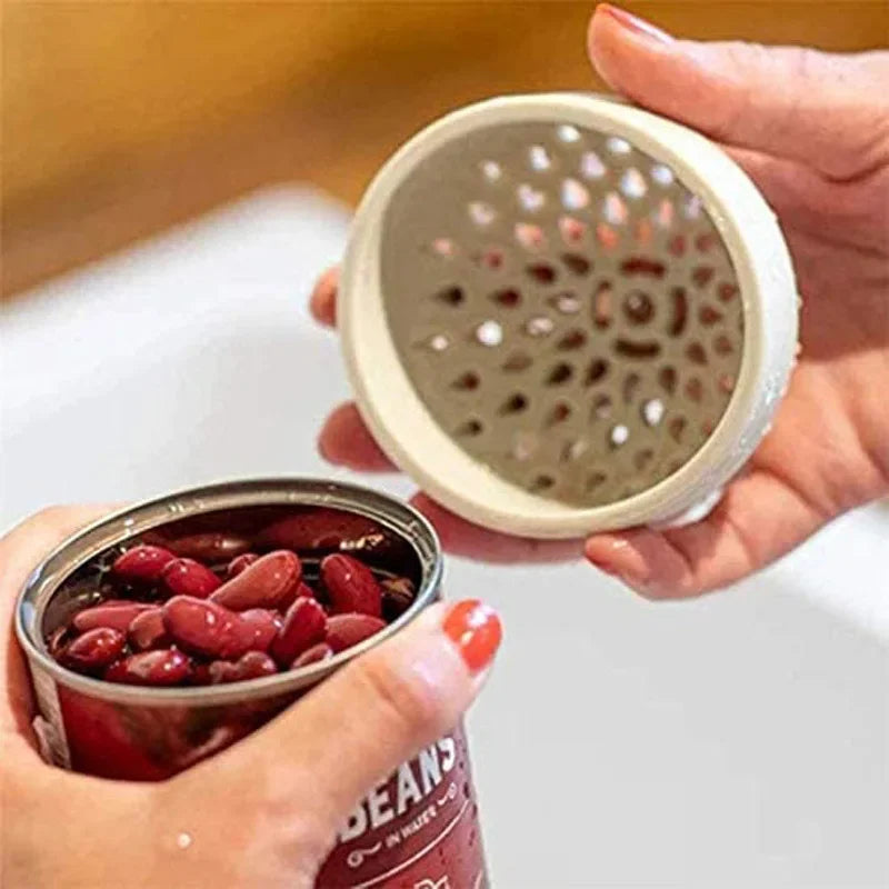 Multifunctional Micro Can Colander Silicone Portable Mini Can Filter Cover Strainer Food Draining Colander Kitchen Gadgets